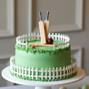 Cricket Pitch Stadium Cake