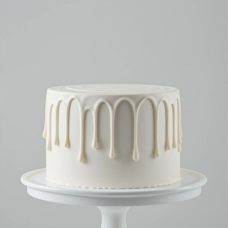 Elegant White Drip Cake _ Simple Glaze Wedding & Celebration Cake Design