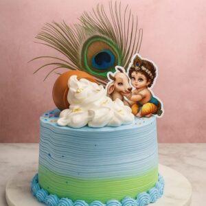 Divine Krishna Janmashtami Celebration Cake
