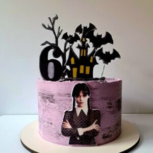 Wednesday Addams Spooky Birthday Cake