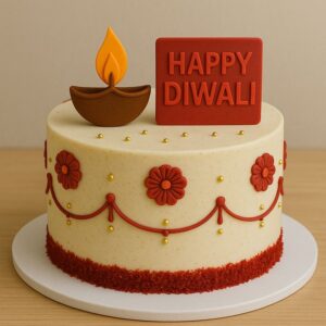 Elegant Diya Diwali Cake
