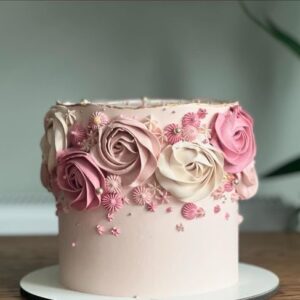 Blush Pink Rosette Crown Cake