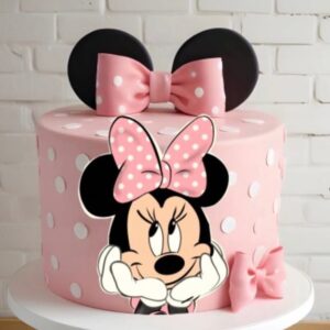 Pastel Pink Minnie Mouse Cake