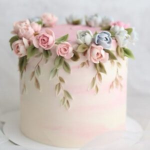 Pastel Rose Wreath Cake