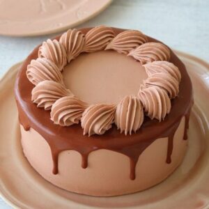 Smooth Mocha and Caramel Drip Cake