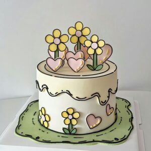 Cartoon Dream Animated Floral Cake