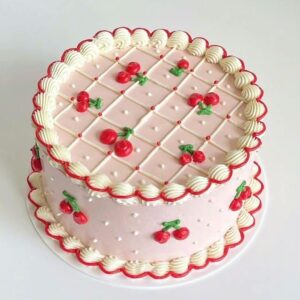 Vintage Cherry Lattice Cake