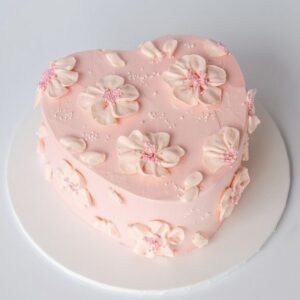 Peach Heart Garden Cake