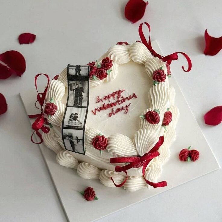 roses hearty photo cake