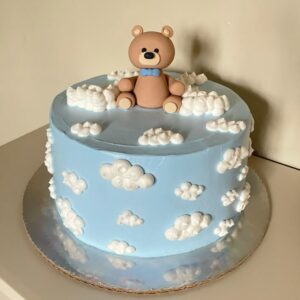 Teddy On Cloud Cake
